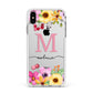 Personalised Summer Flowers Apple iPhone Xs Max Impact Case White Edge on Silver Phone