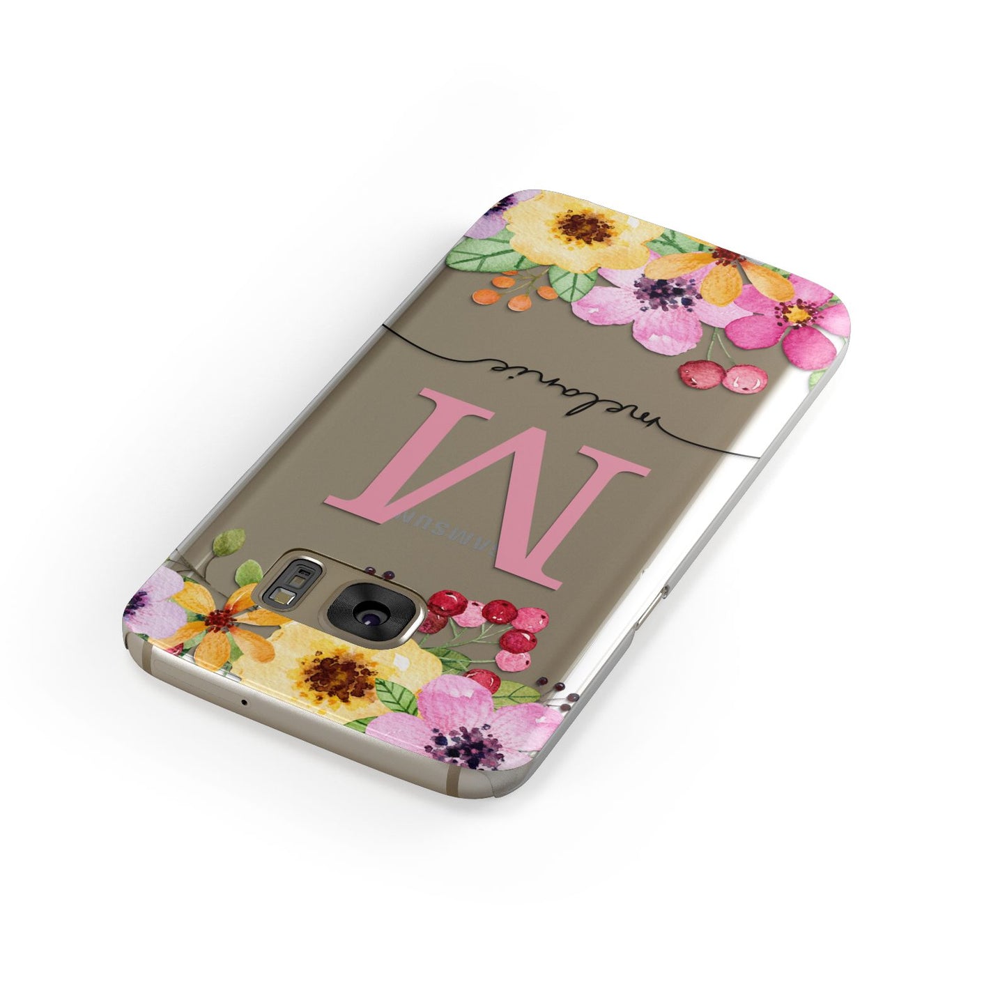 Personalised Summer Flowers Samsung Galaxy Case Front Close Up