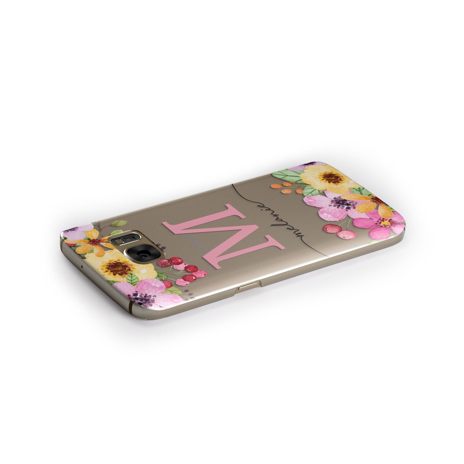 Personalised Summer Flowers Samsung Galaxy Case Side Close Up