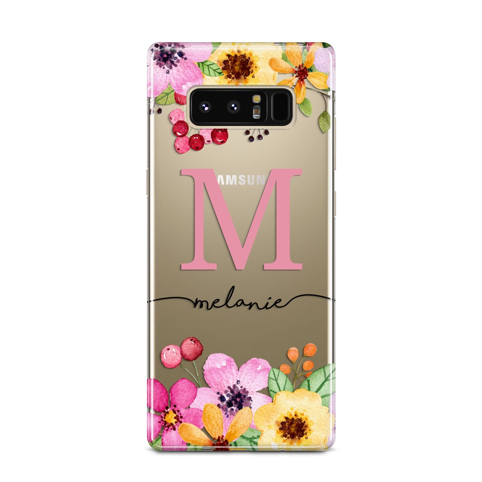 Personalised Summer Flowers Samsung Galaxy Note 8 Case