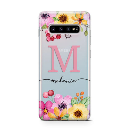 Personalised Summer Flowers Samsung Galaxy S10 Case