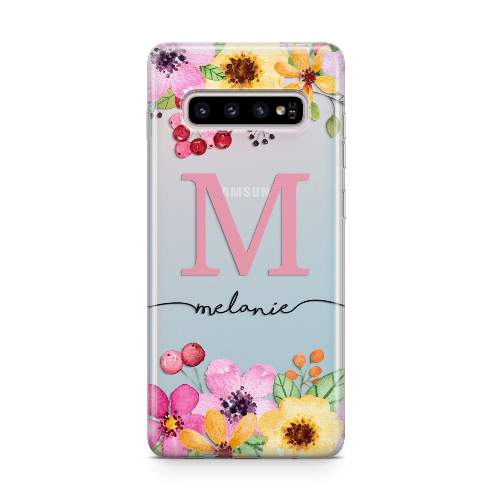Personalised Summer Flowers Samsung Galaxy S10 Plus Case