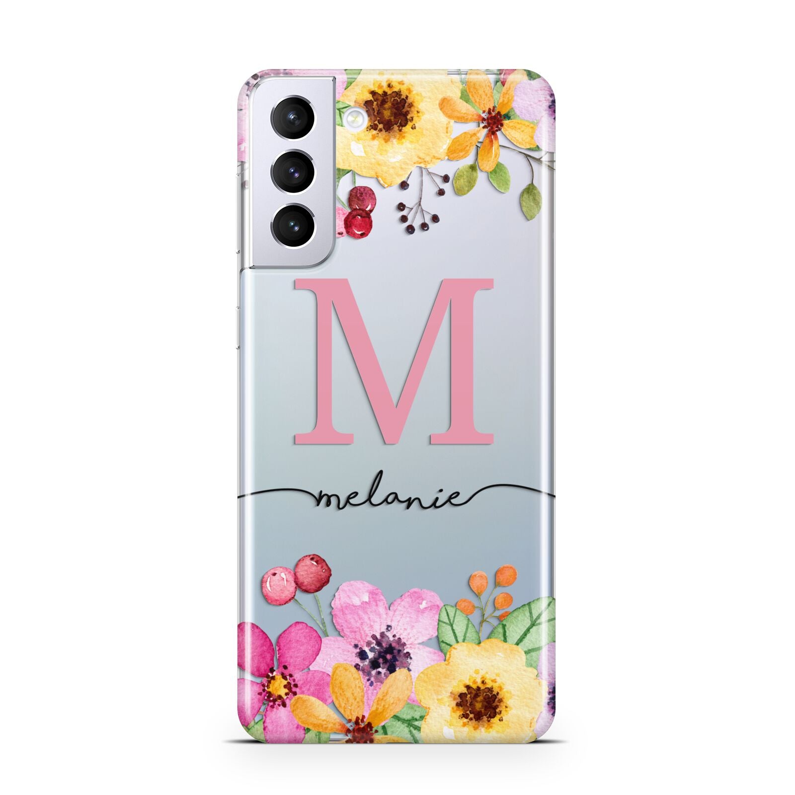 Personalised Summer Flowers Samsung S21 Plus Phone Case