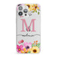 Personalised Summer Flowers iPhone 13 Pro Max Clear Bumper Case