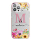 Personalised Summer Flowers iPhone 13 Pro Max TPU Impact Case with Pink Edges