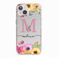 Personalised Summer Flowers iPhone 13 TPU Impact Case with Pink Edges