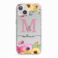 Personalised Summer Flowers iPhone 13 TPU Impact Case with White Edges