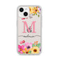 Personalised Summer Flowers iPhone 14 Clear Tough Case Starlight