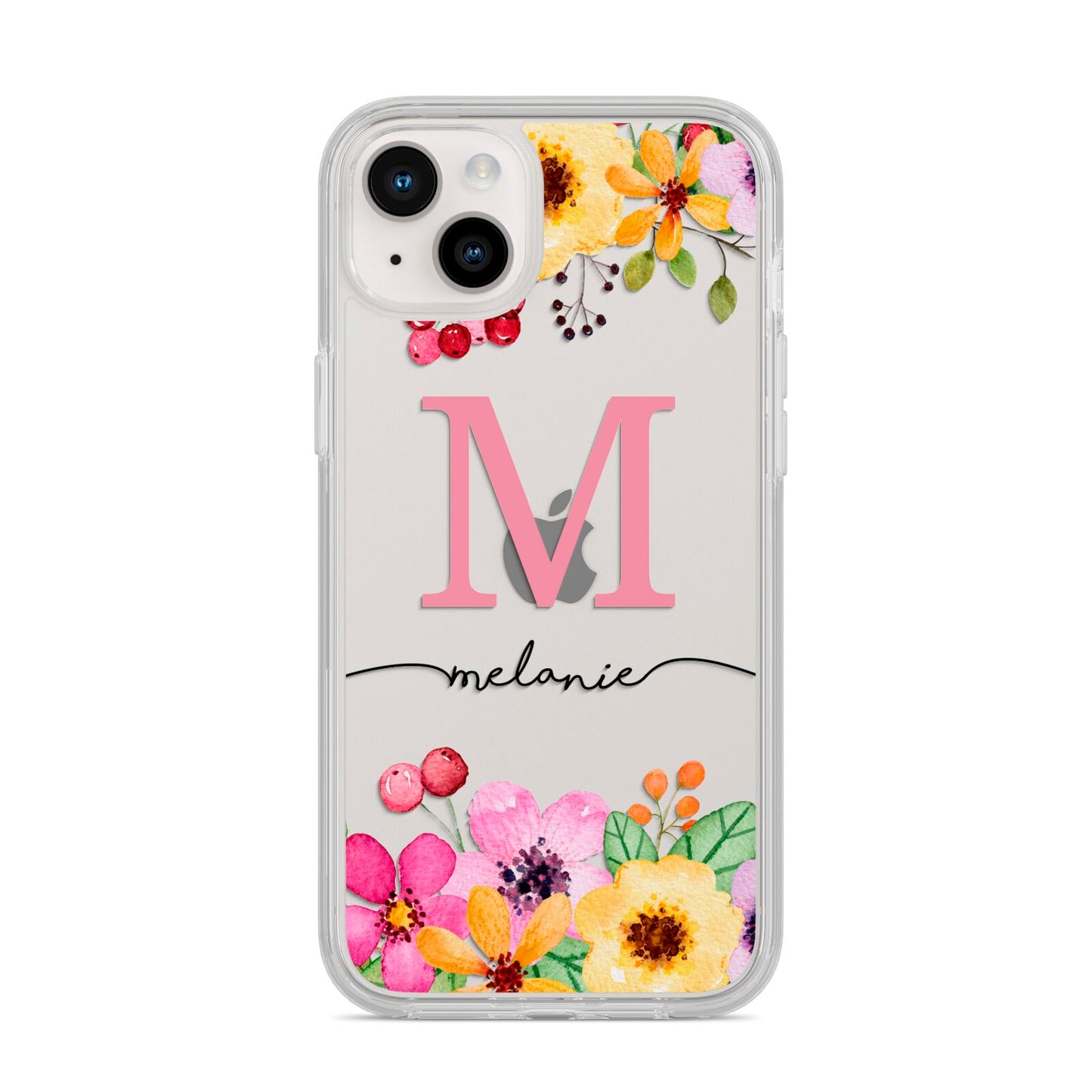 Personalised Summer Flowers iPhone 14 Plus Clear Tough Case Starlight