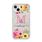 Personalised Summer Flowers iPhone 14 Plus Glitter Tough Case Starlight