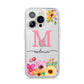 Personalised Summer Flowers iPhone 14 Pro Clear Tough Case Silver