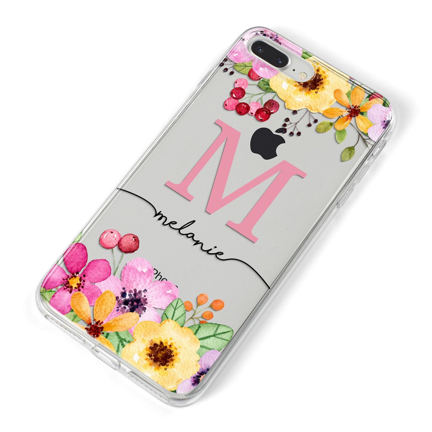 Personalised Summer Flowers iPhone 8 Plus Bumper Case on Silver iPhone Alternative Image