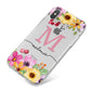 Personalised Summer Flowers iPhone X Bumper Case on Silver iPhone