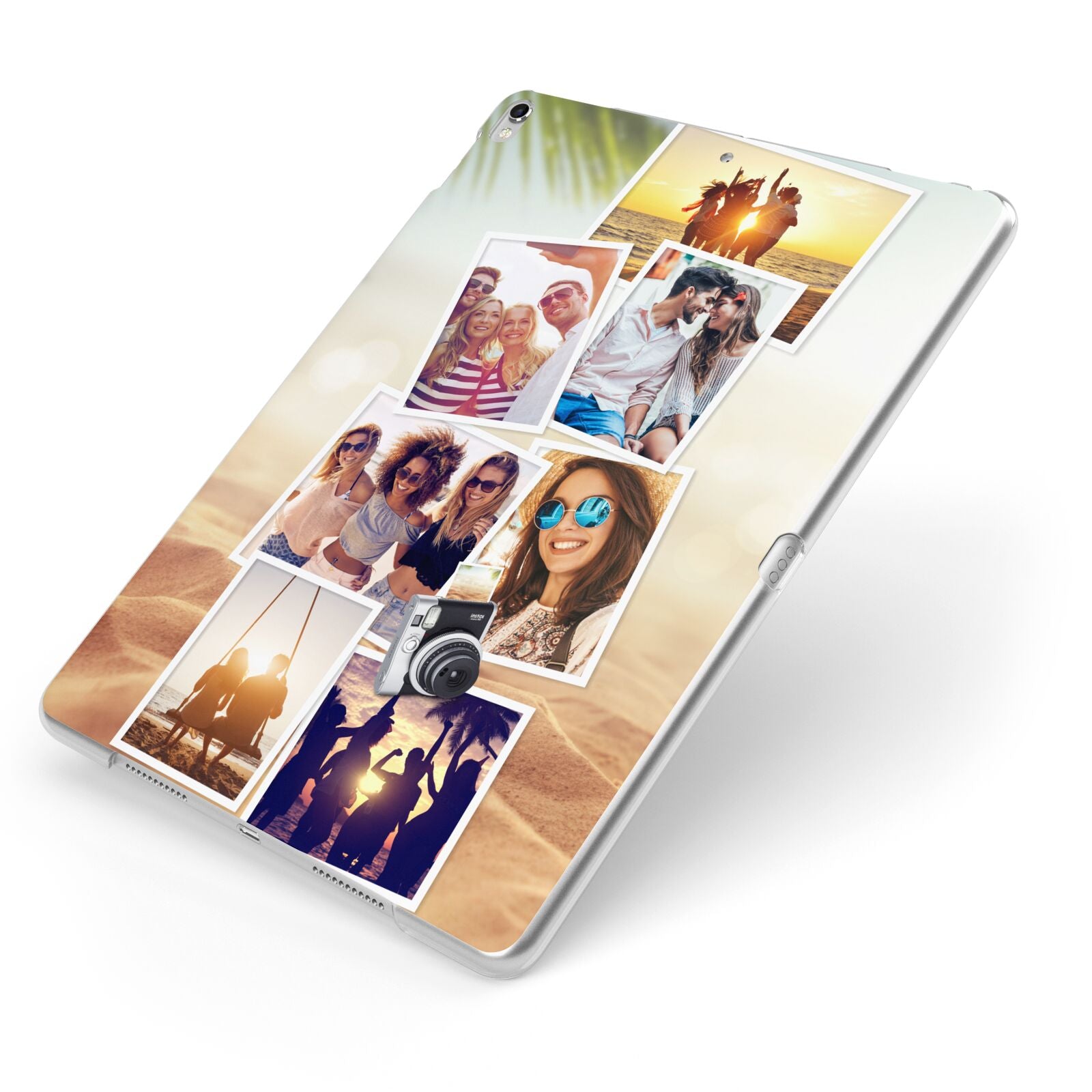Personalised Summer Holiday Photos Apple iPad Case on Silver iPad Side View