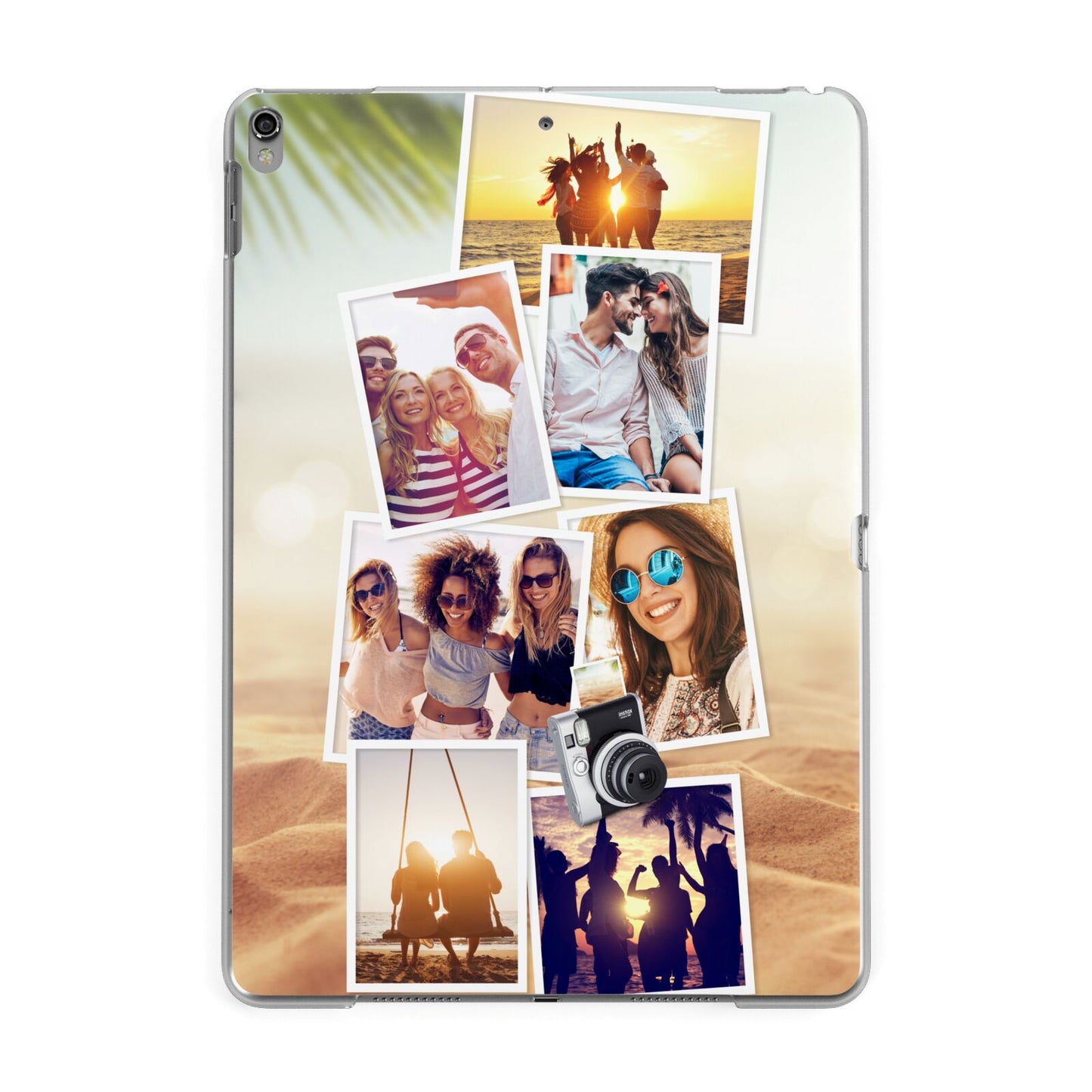 Personalised Summer Holiday Photos Apple iPad Grey Case