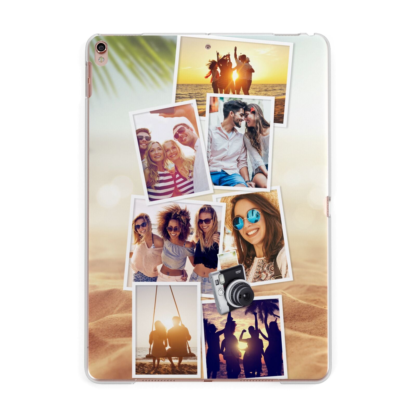 Personalised Summer Holiday Photos Apple iPad Rose Gold Case