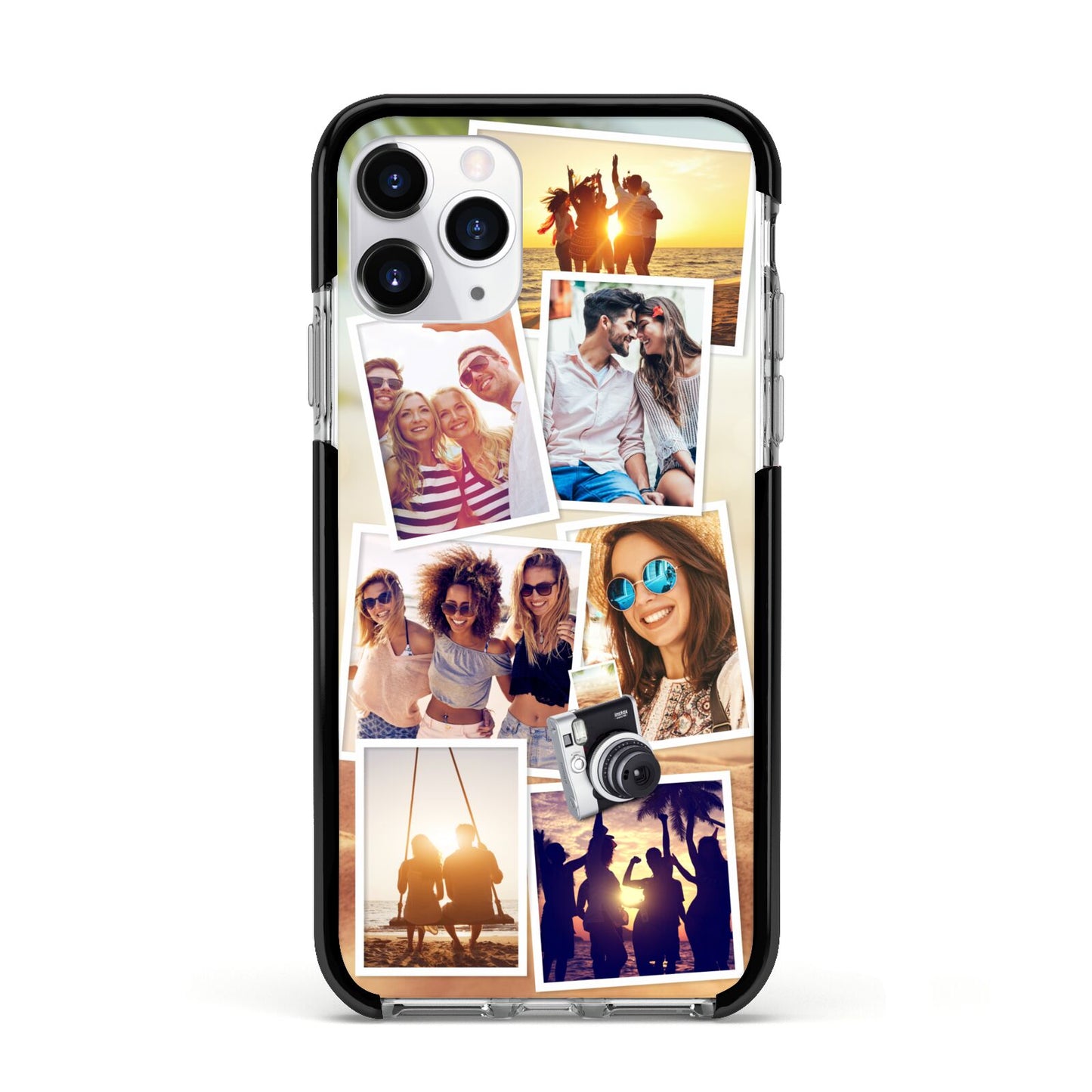 Personalised Summer Holiday Photos Apple iPhone 11 Pro in Silver with Black Impact Case