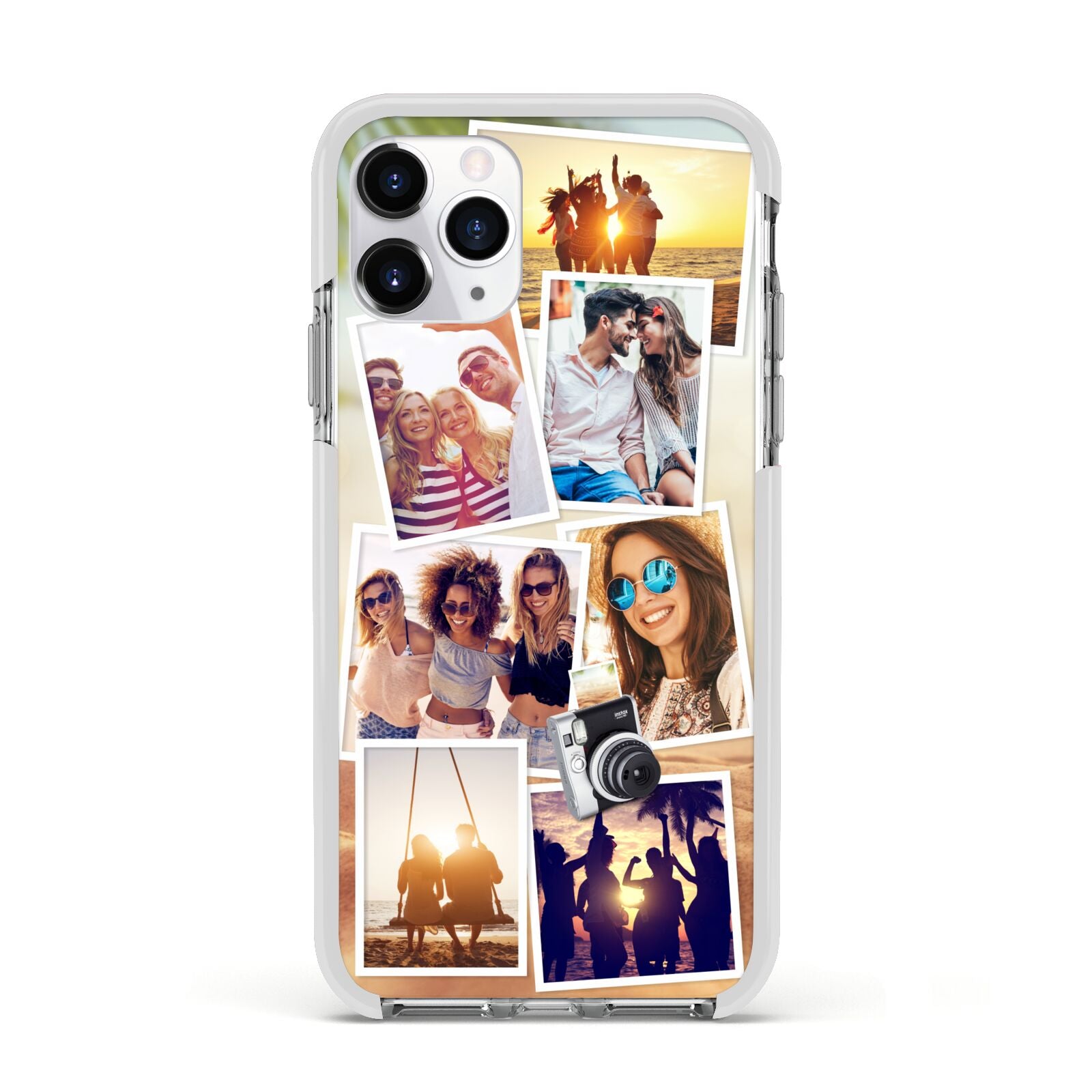 Personalised Summer Holiday Photos Apple iPhone 11 Pro in Silver with White Impact Case
