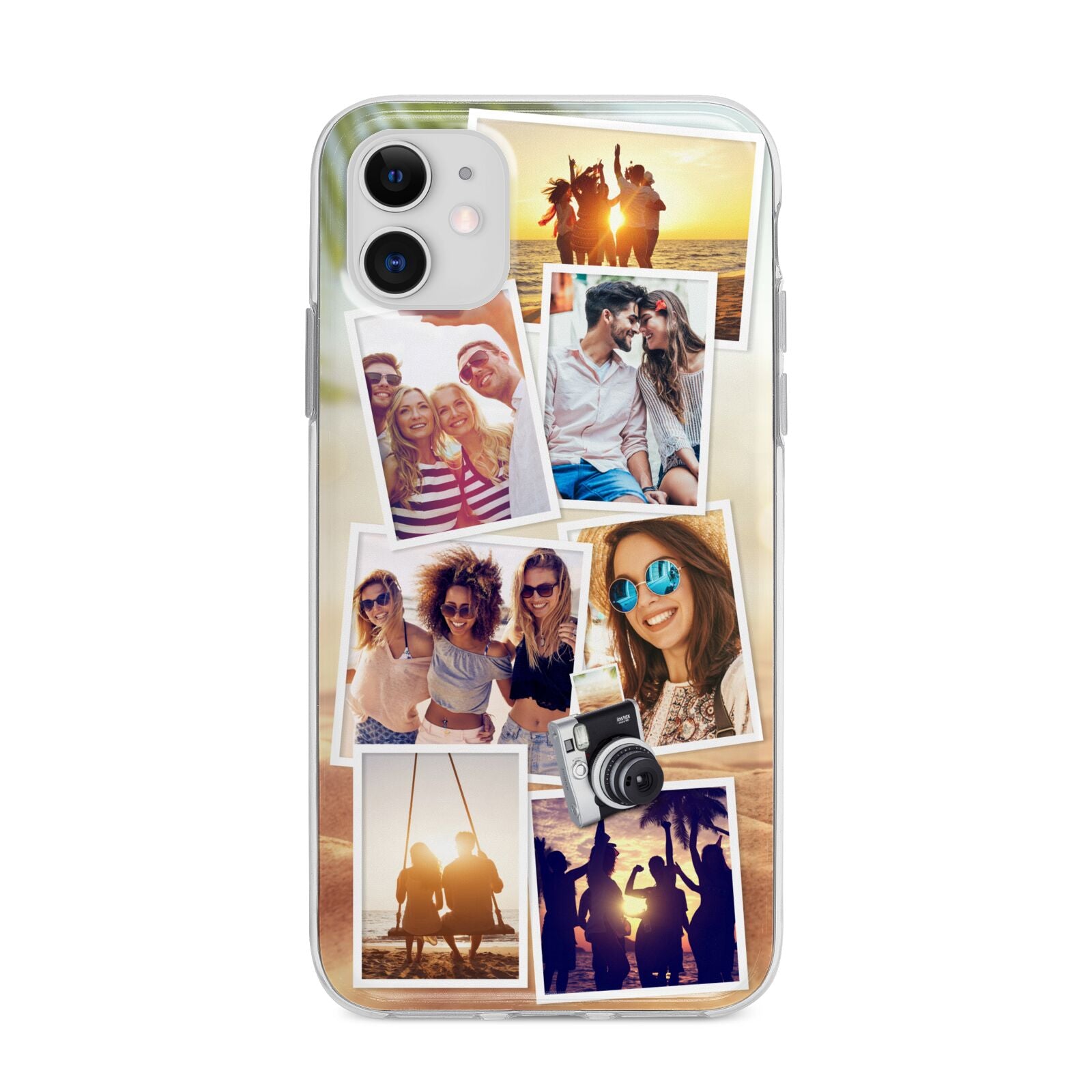 Personalised Summer Holiday Photos Apple iPhone 11 in White with Bumper Case