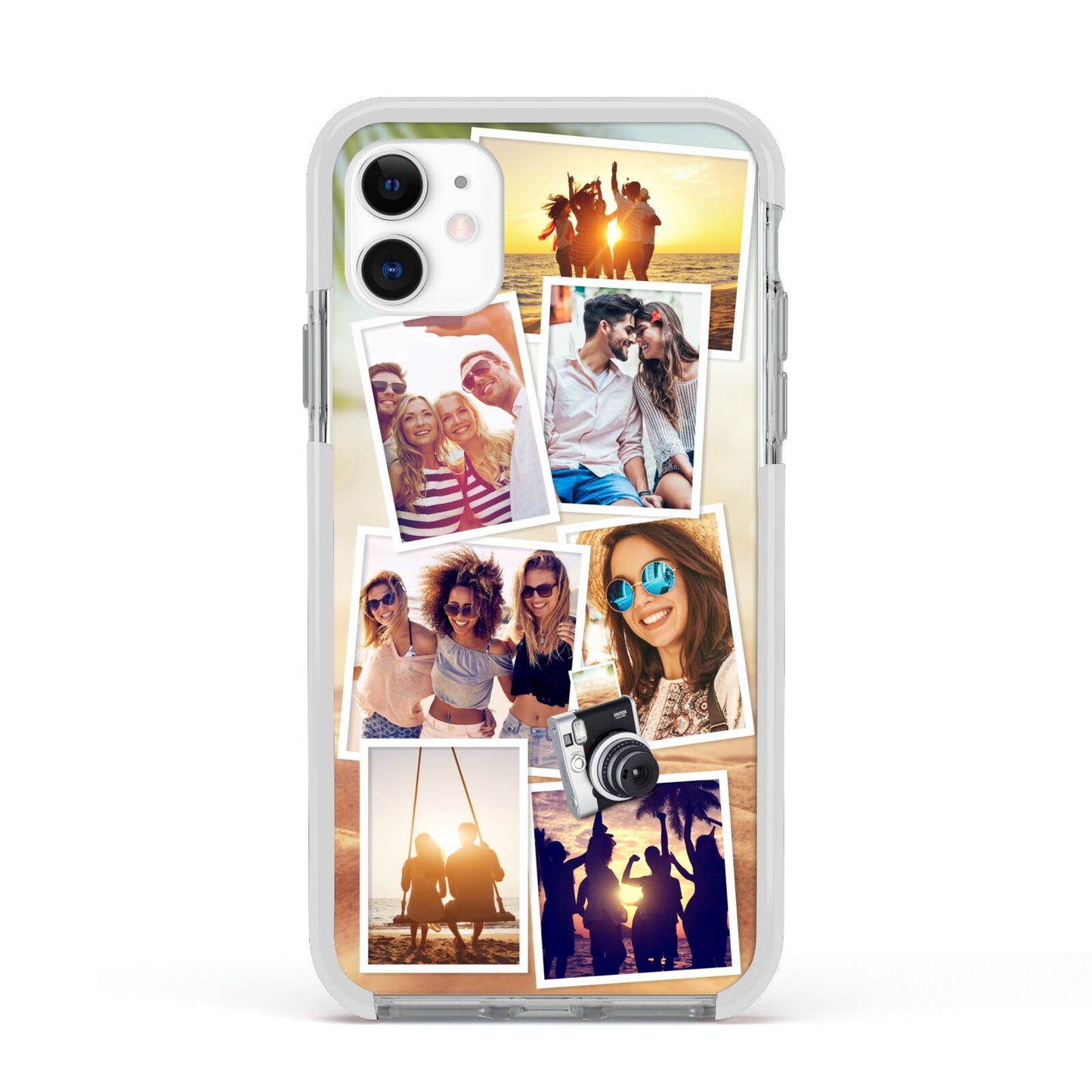 Personalised Summer Holiday Photos Apple iPhone 11 in White with White Impact Case