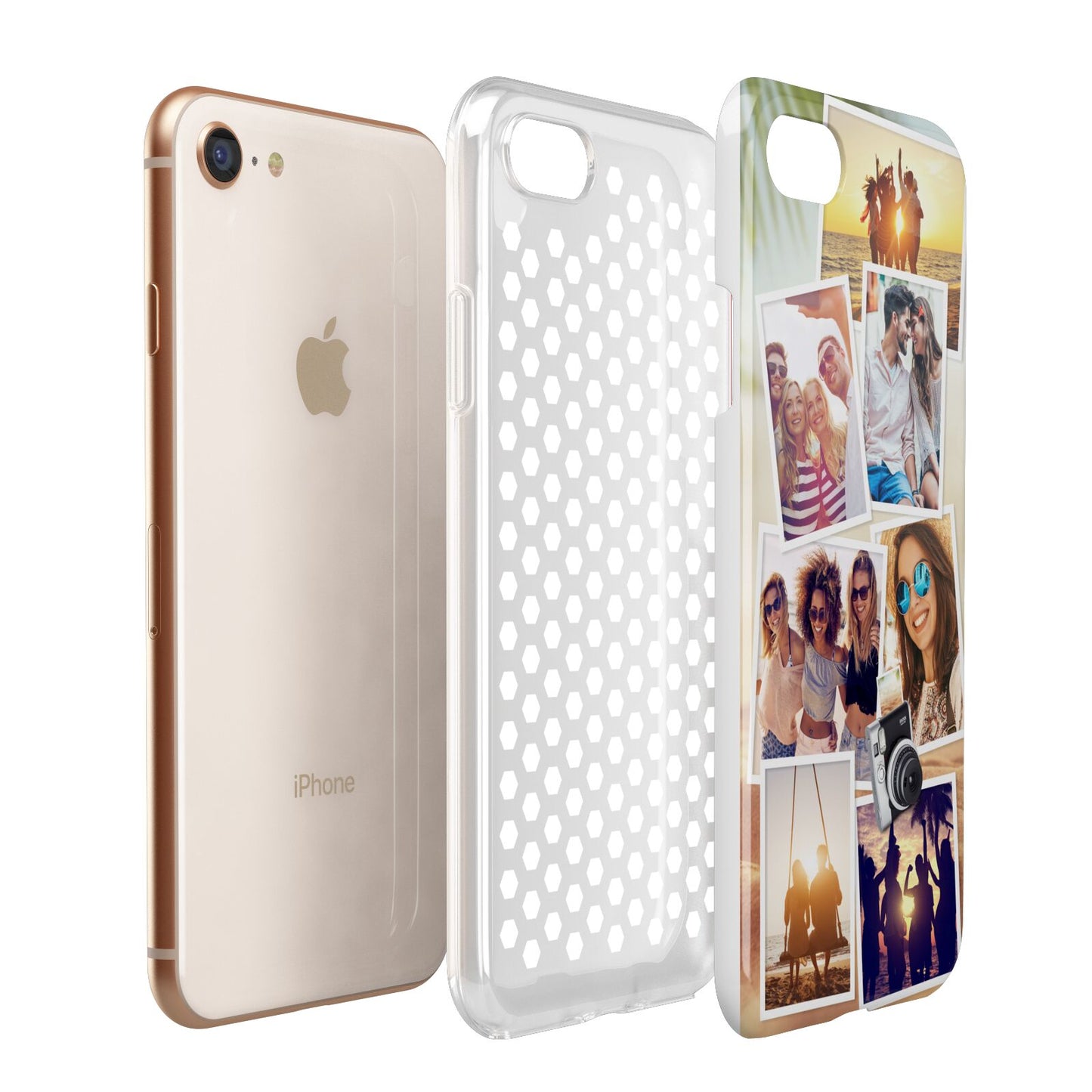 Personalised Summer Holiday Photos Apple iPhone 7 8 3D Tough Case Expanded View