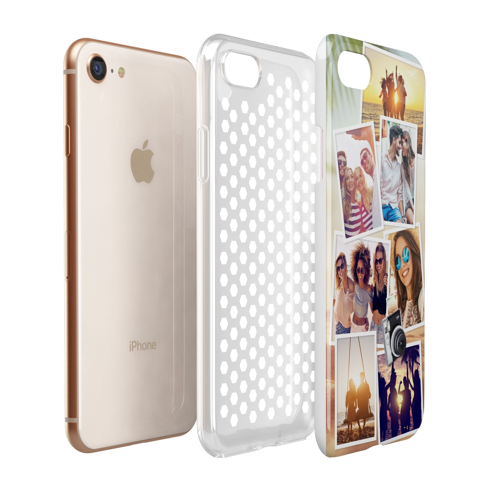 Personalised Summer Holiday Photos Apple iPhone 7 8 3D Tough Case Expanded View