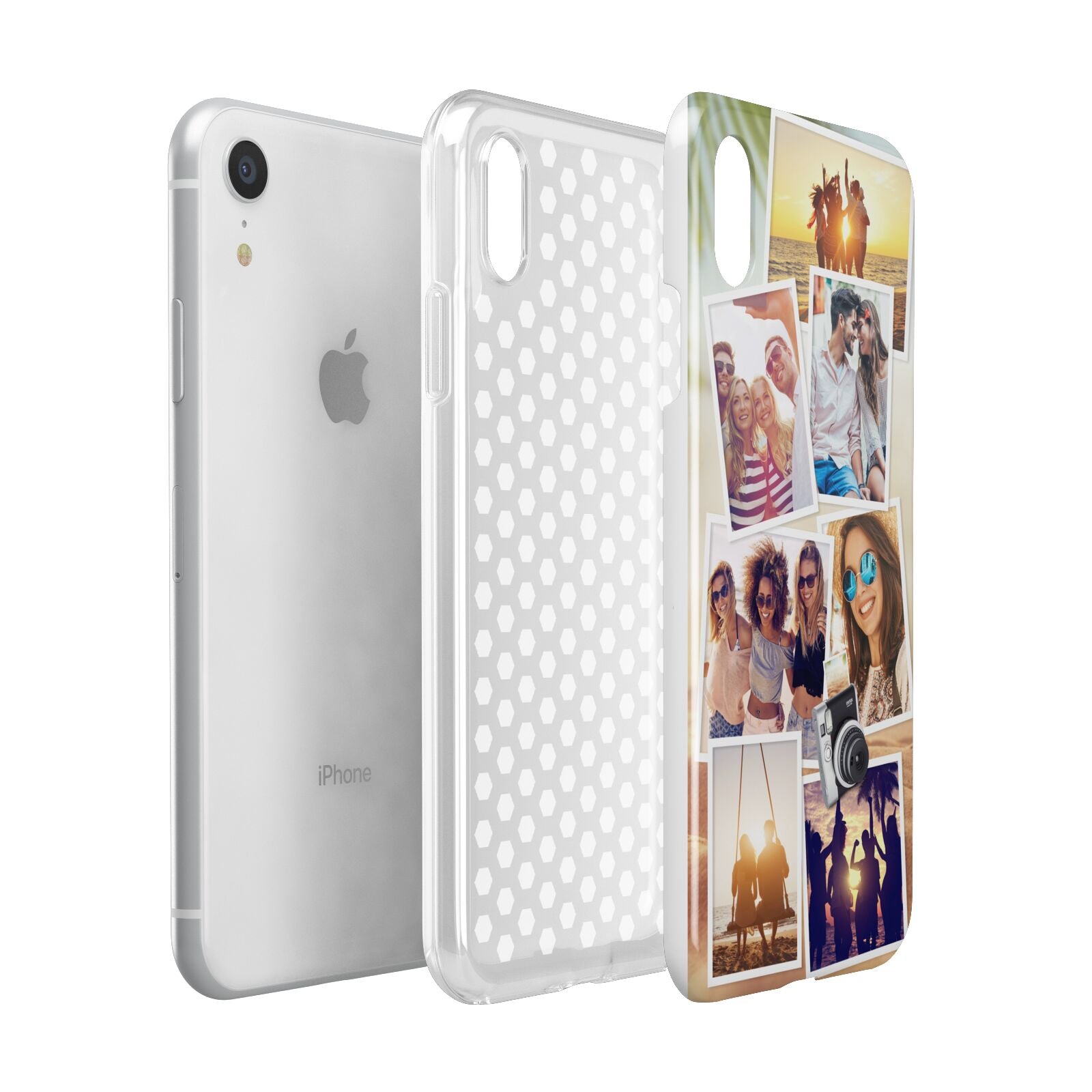 Personalised Summer Holiday Photos Apple iPhone XR White 3D Tough Case Expanded view