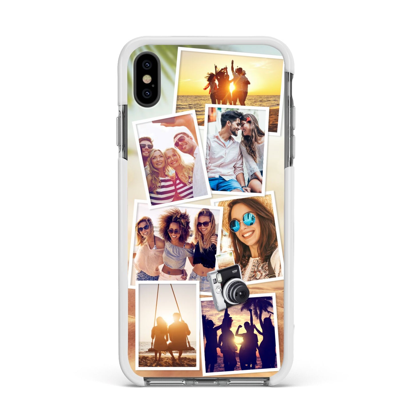 Personalised Summer Holiday Photos Apple iPhone Xs Max Impact Case White Edge on Black Phone