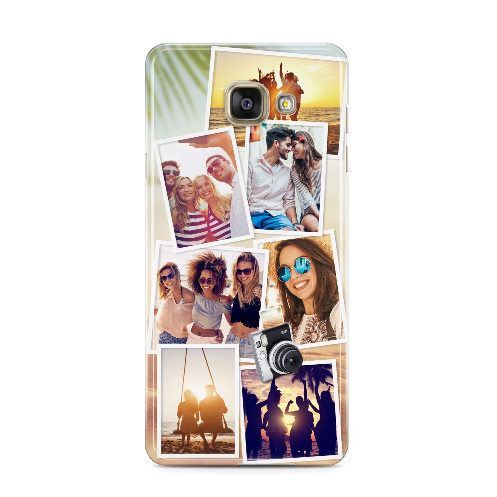 Personalised Summer Holiday Photos Samsung Galaxy A3 2016 Case on gold phone