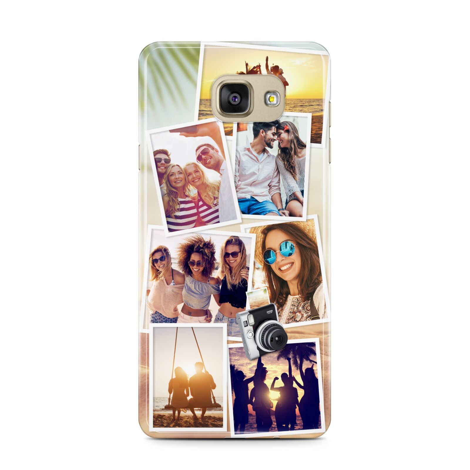 Personalised Summer Holiday Photos Samsung Galaxy A7 2016 Case on gold phone