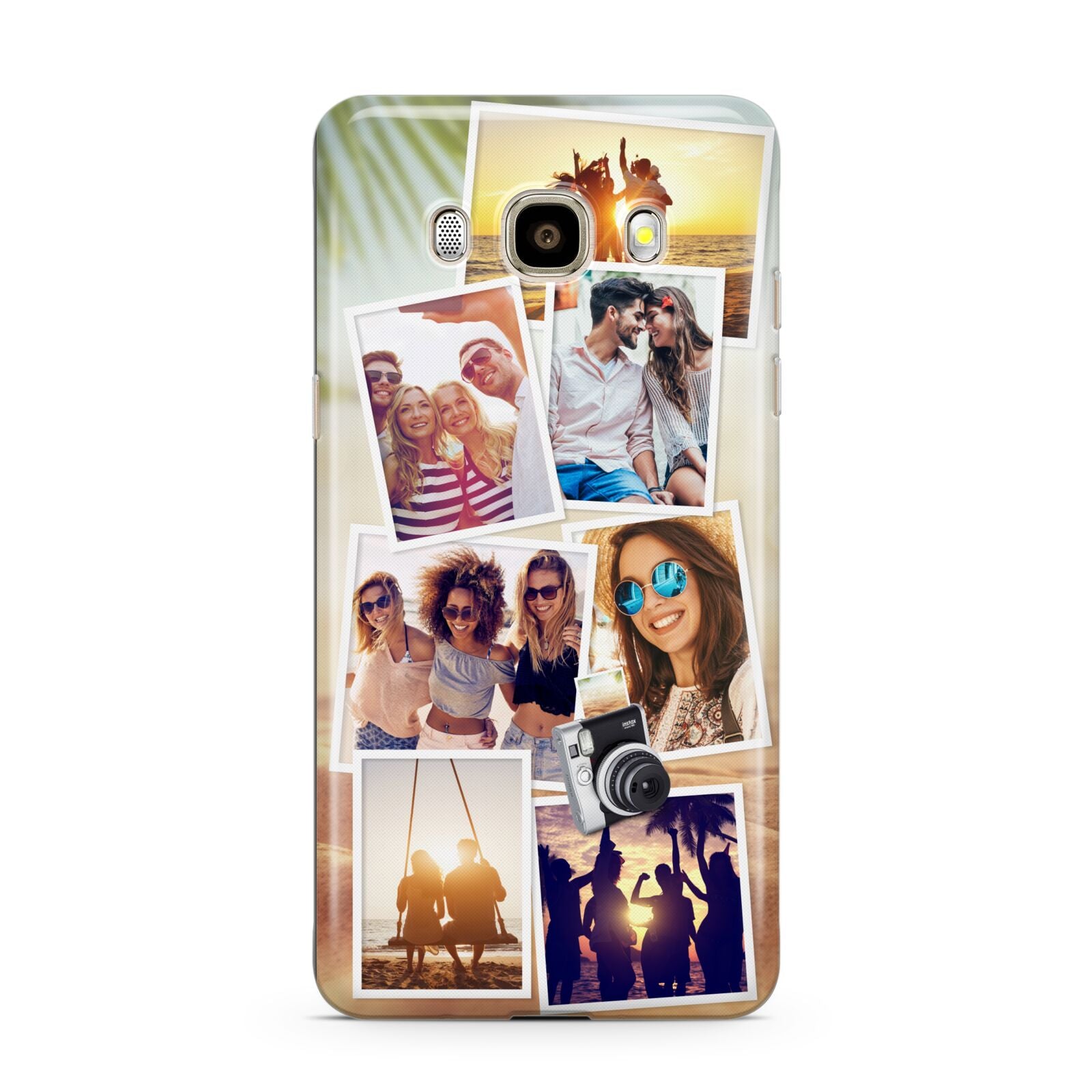 Personalised Summer Holiday Photos Samsung Galaxy J7 2016 Case on gold phone