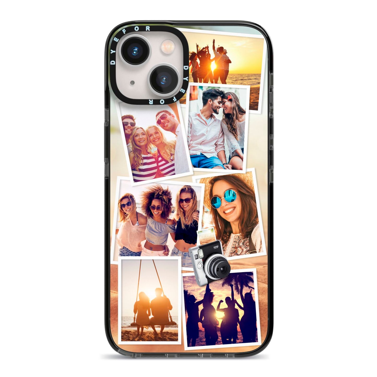 Personalised Summer Holiday Photos iPhone 13 Black Impact Case on Silver phone