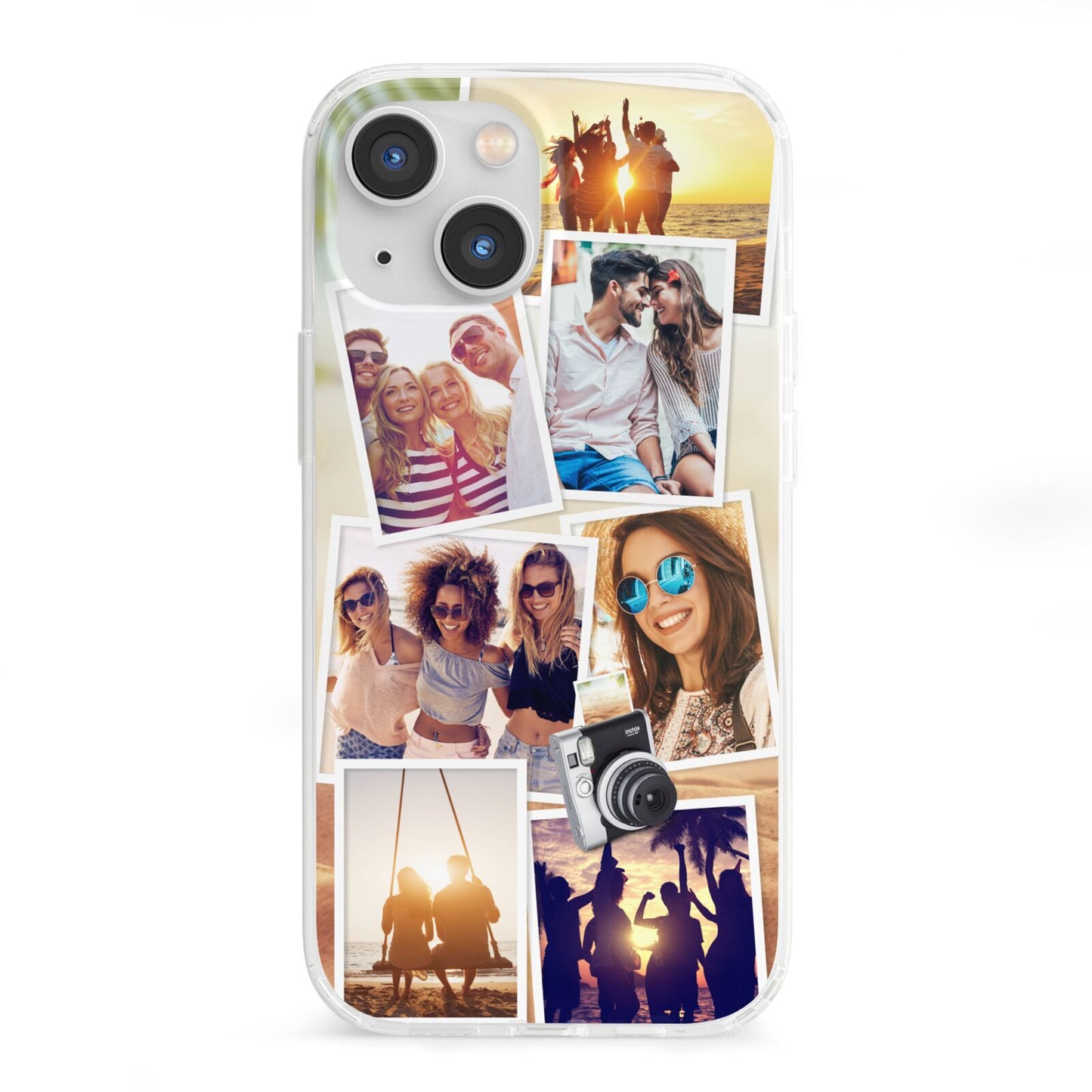 Personalised Summer Holiday Photos iPhone 13 Mini Clear Bumper Case