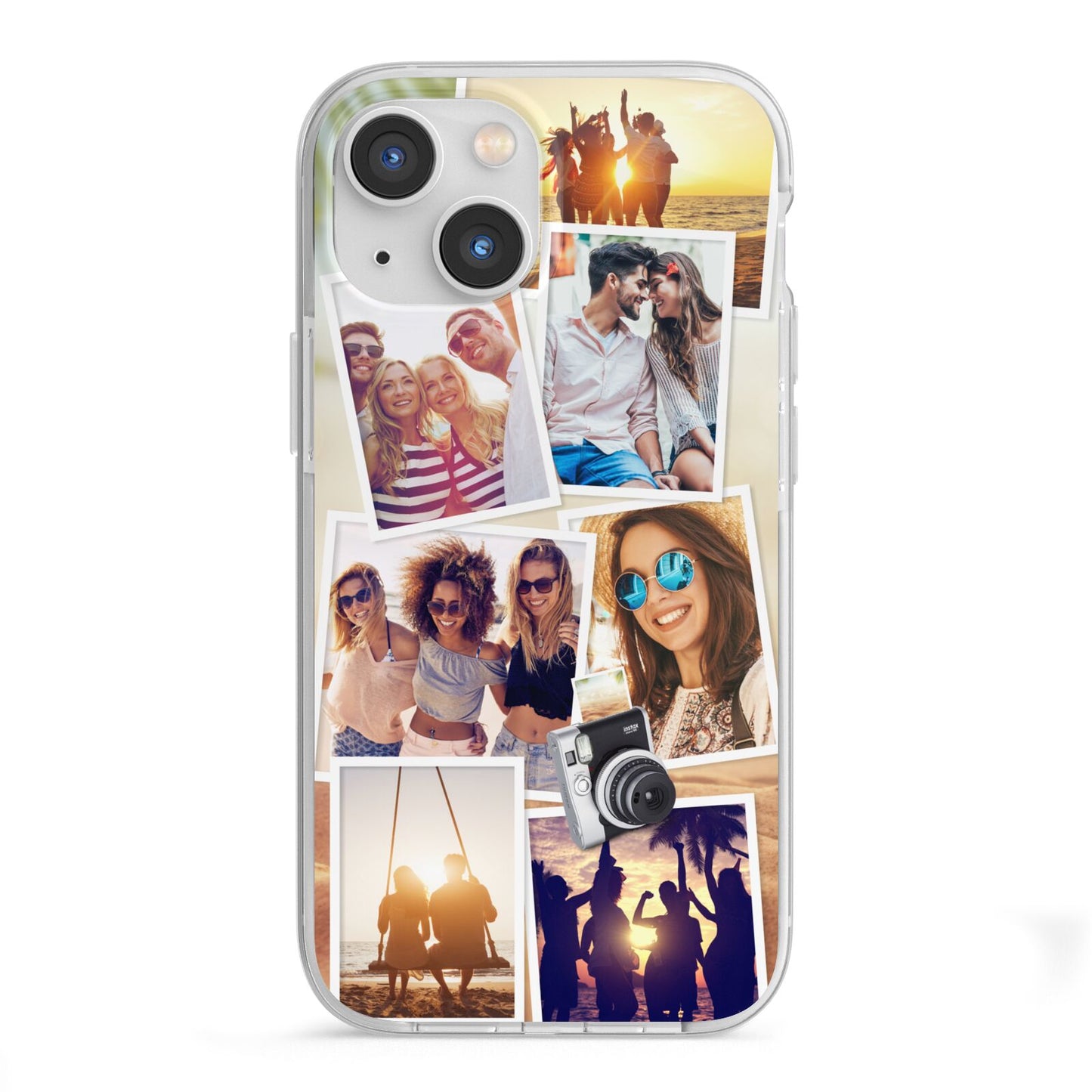 Personalised Summer Holiday Photos iPhone 13 Mini TPU Impact Case with White Edges