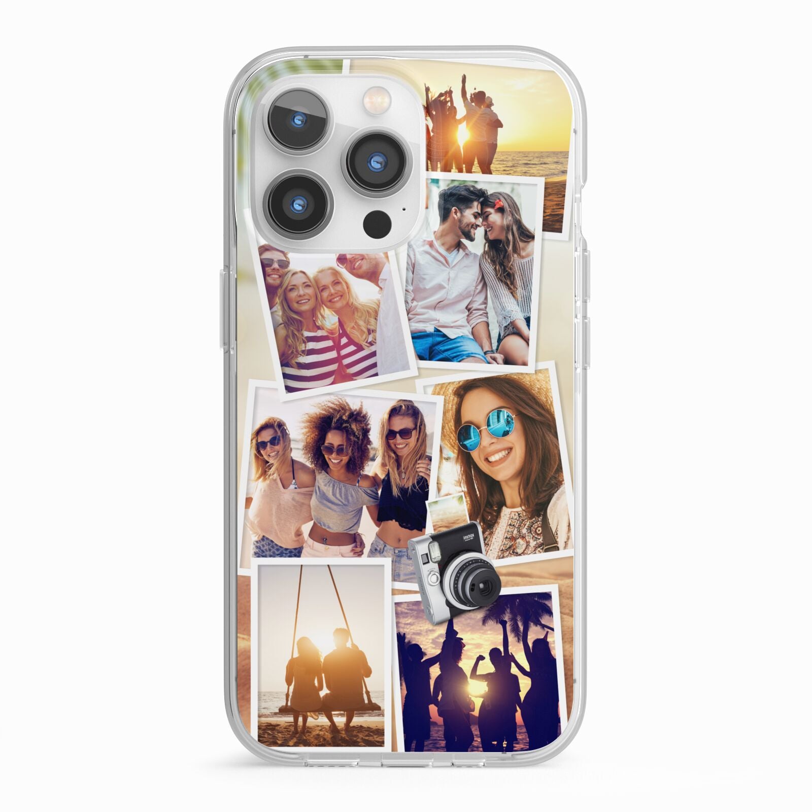 Personalised Summer Holiday Photos iPhone 13 Pro TPU Impact Case with White Edges