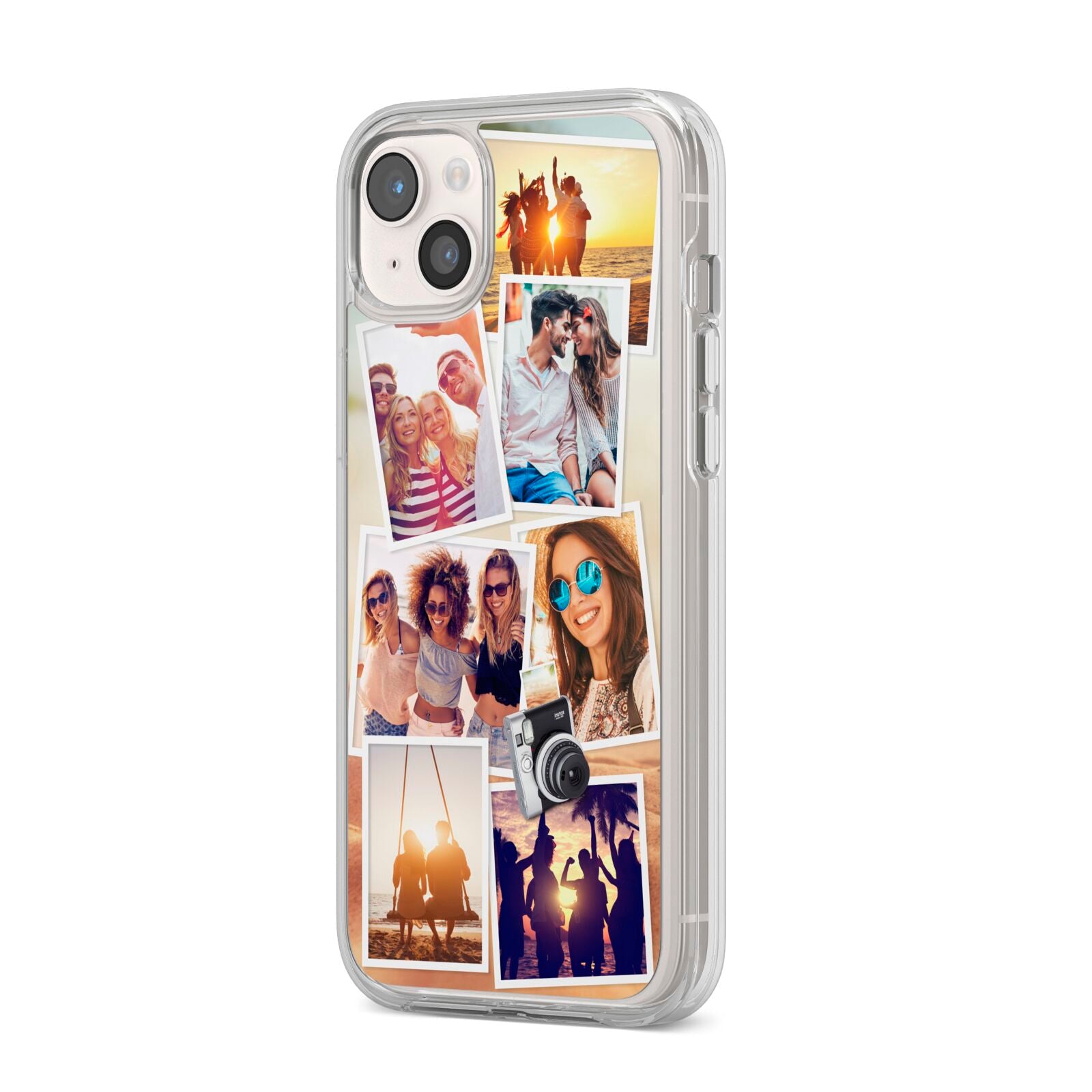 Personalised Summer Holiday Photos iPhone 14 Plus Clear Tough Case Starlight Angled Image