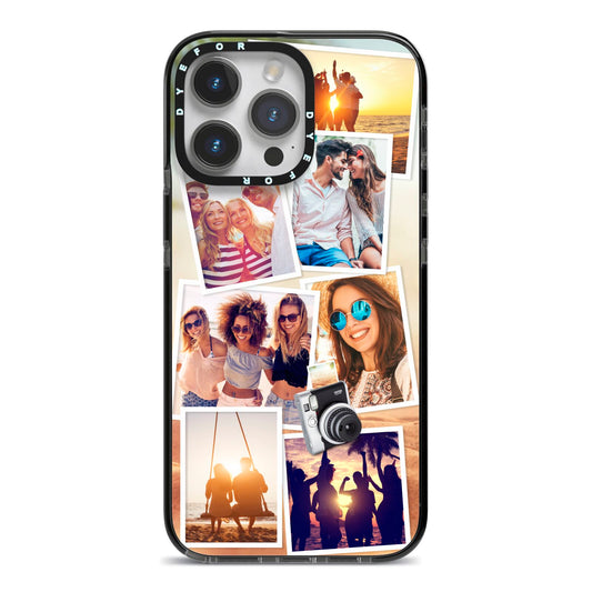 Personalised Summer Holiday Photos iPhone 14 Pro Max Black Impact Case on Silver phone