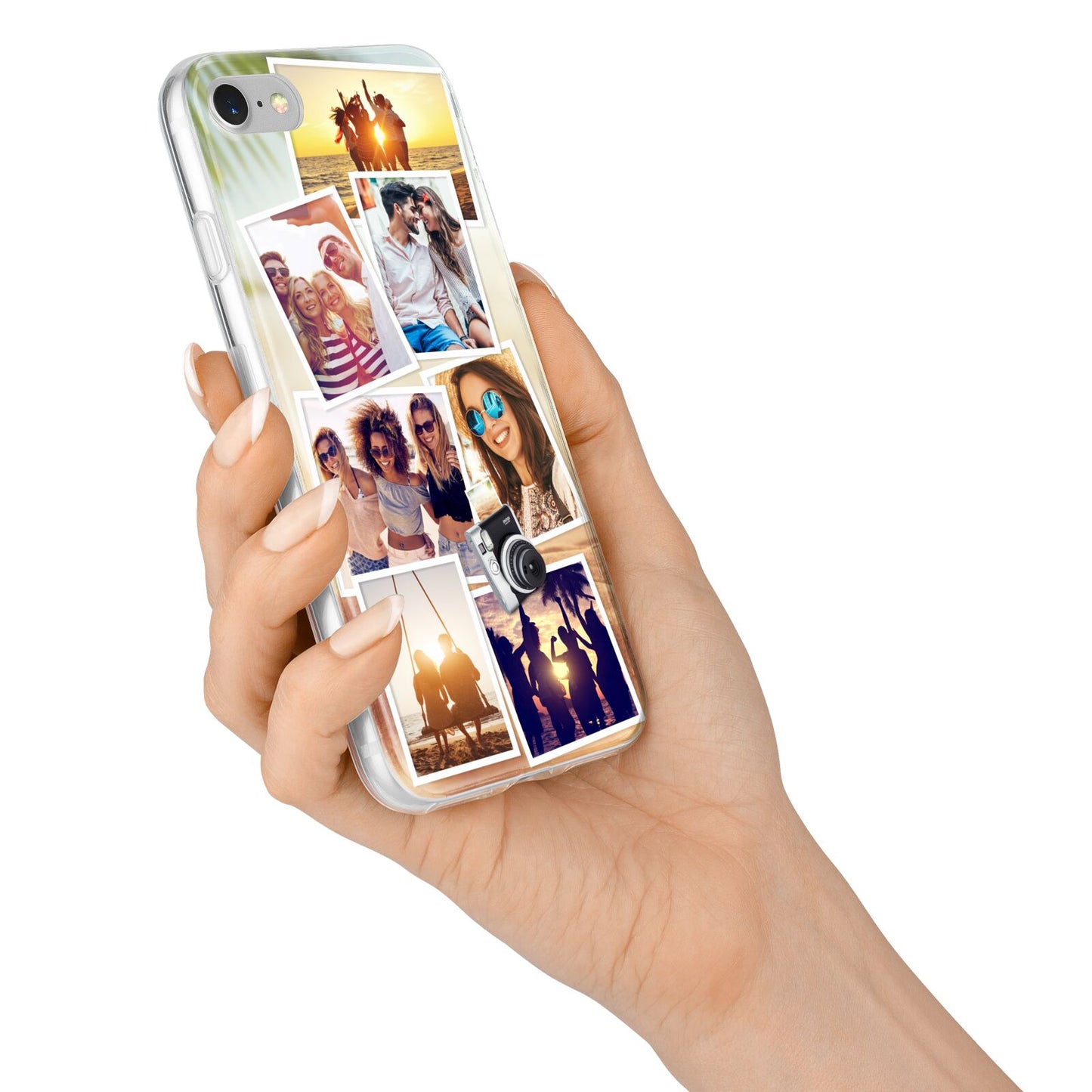 Personalised Summer Holiday Photos iPhone 7 Bumper Case on Silver iPhone Alternative Image