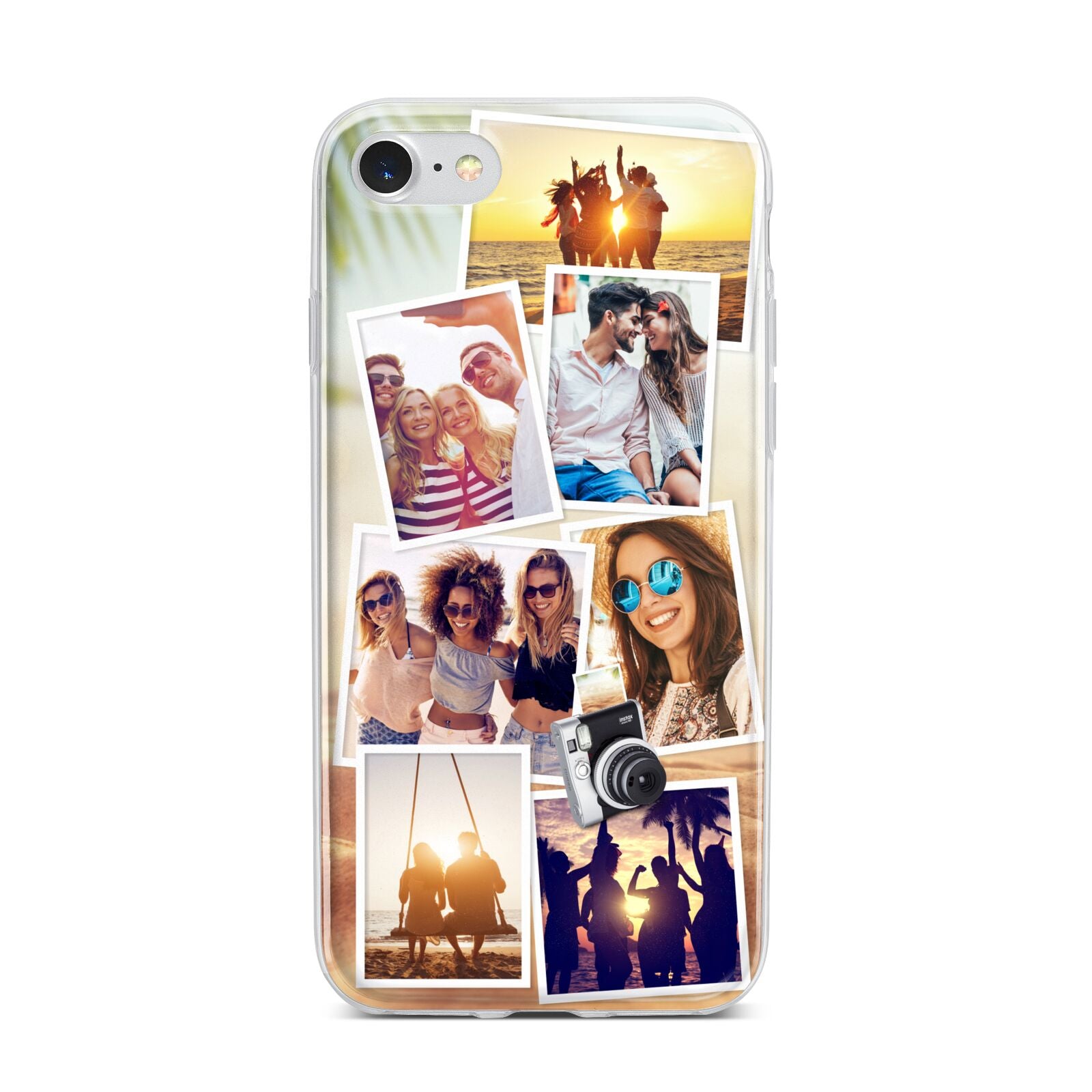 Personalised Summer Holiday Photos iPhone 7 Bumper Case on Silver iPhone