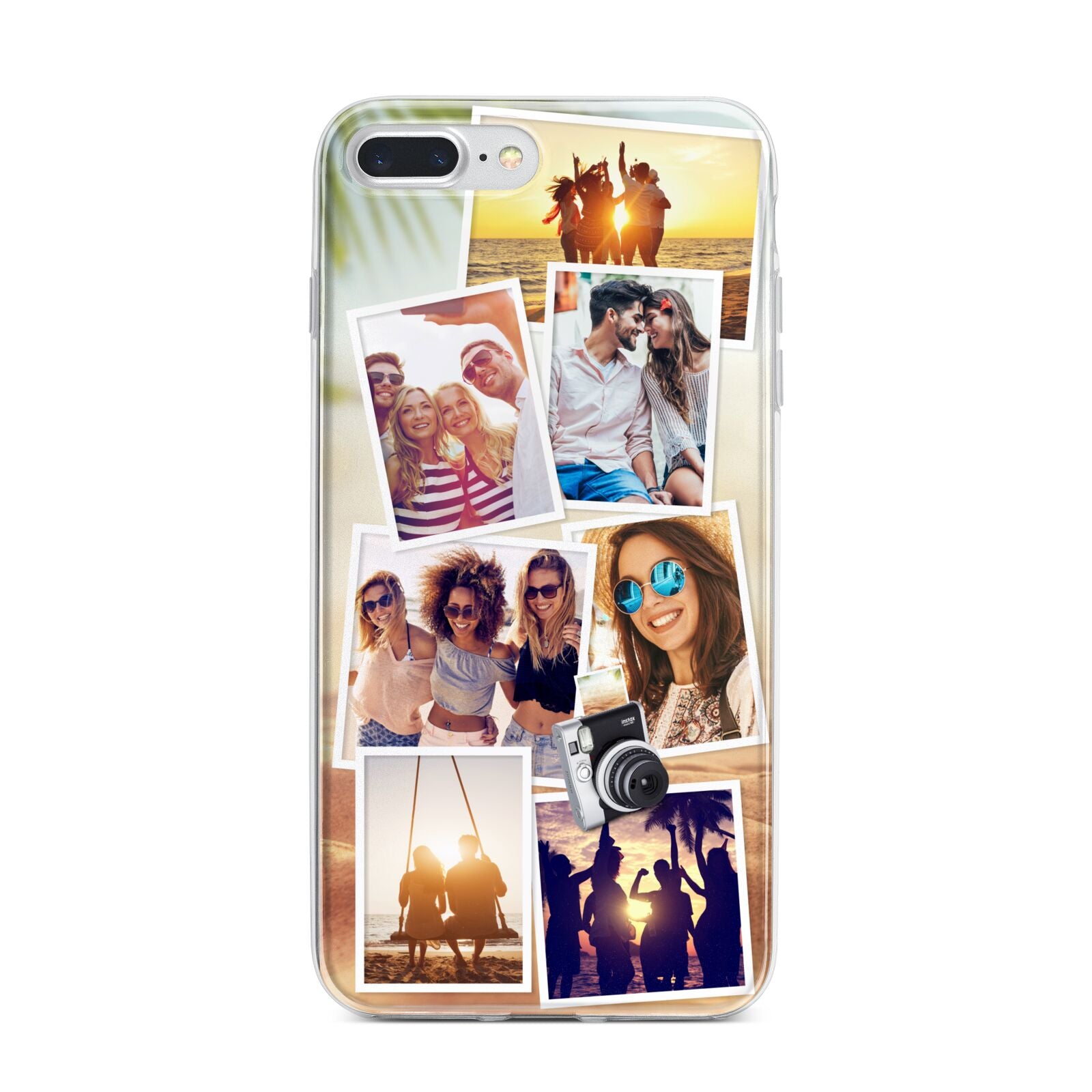 Personalised Summer Holiday Photos iPhone 7 Plus Bumper Case on Silver iPhone