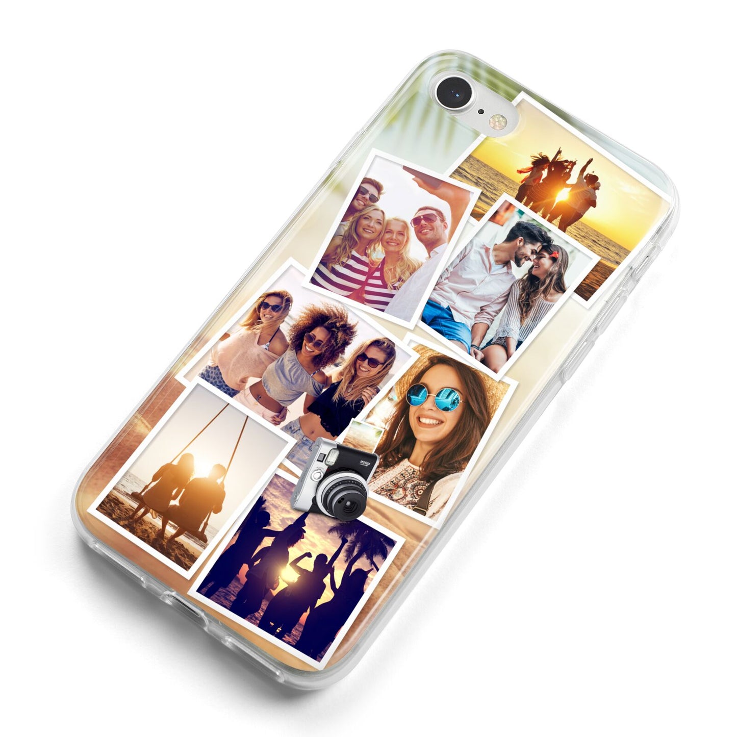 Personalised Summer Holiday Photos iPhone 8 Bumper Case on Silver iPhone Alternative Image