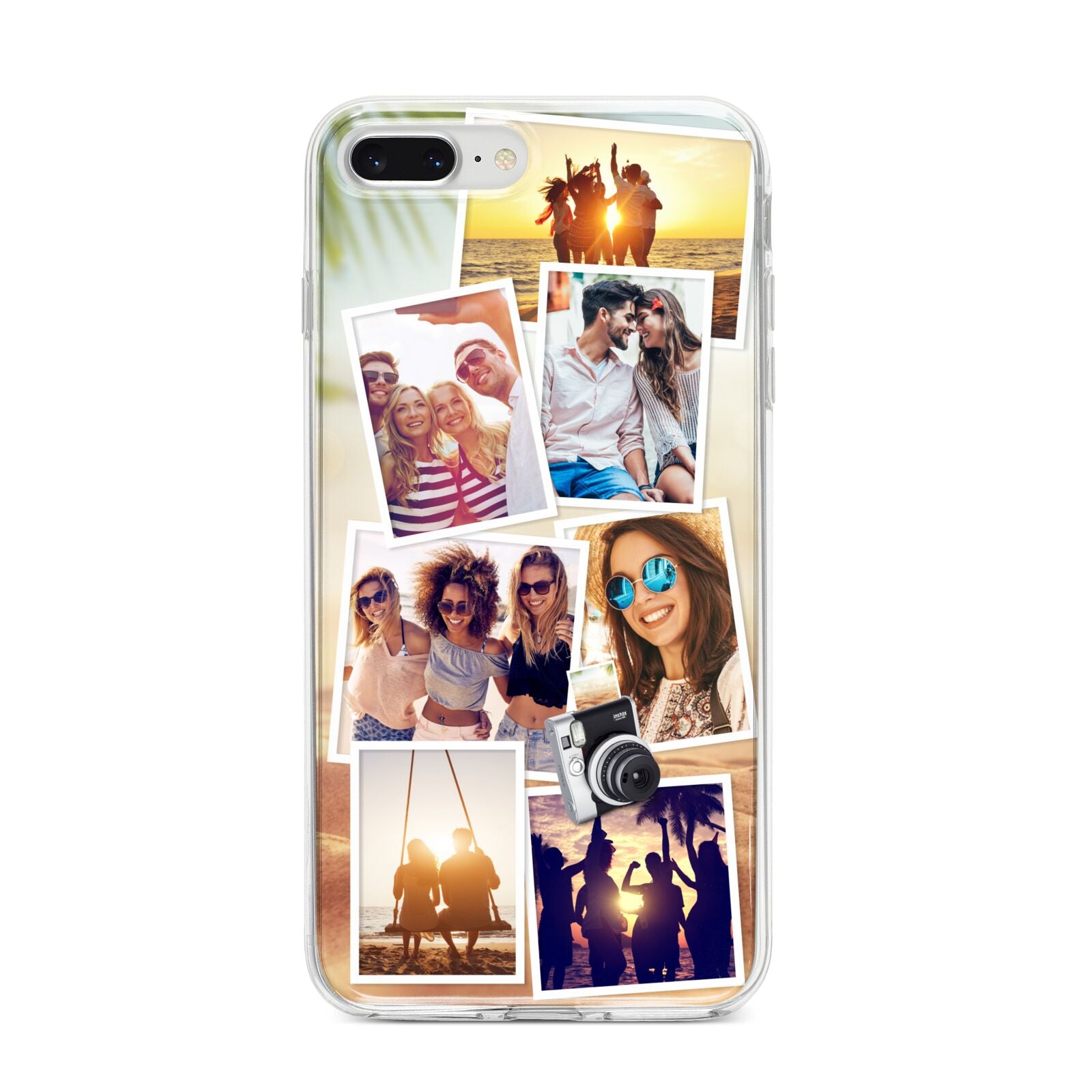 Personalised Summer Holiday Photos iPhone 8 Plus Bumper Case on Silver iPhone