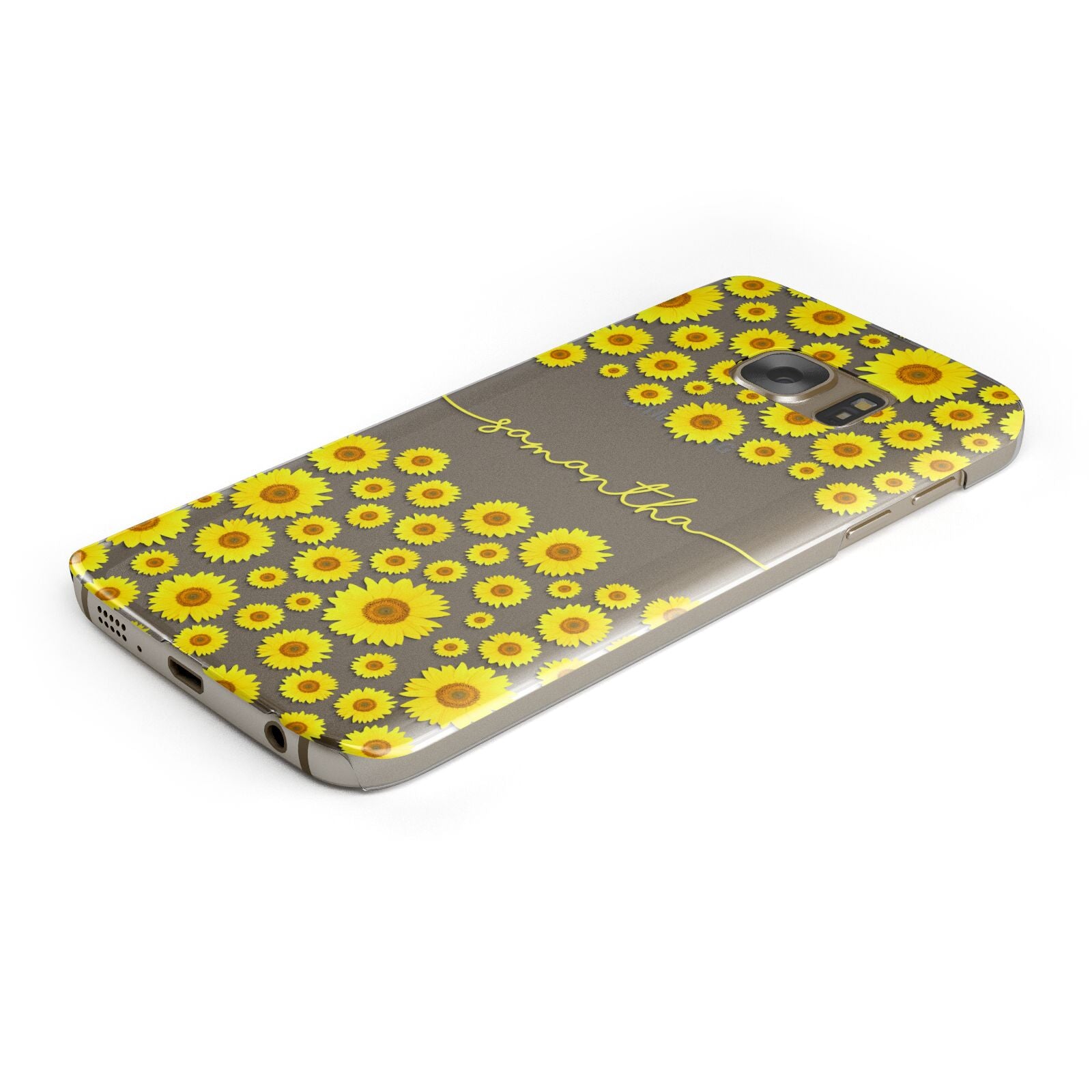 Personalised Sunflower Samsung Galaxy Case Bottom Cutout