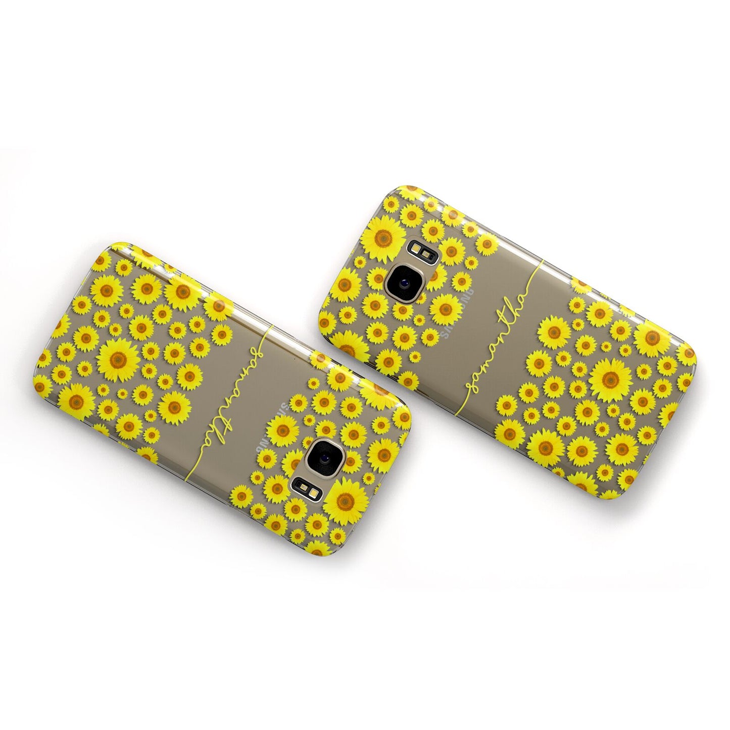 Personalised Sunflower Samsung Galaxy Case Flat Overview