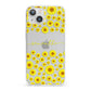 Personalised Sunflower iPhone 13 Clear Bumper Case