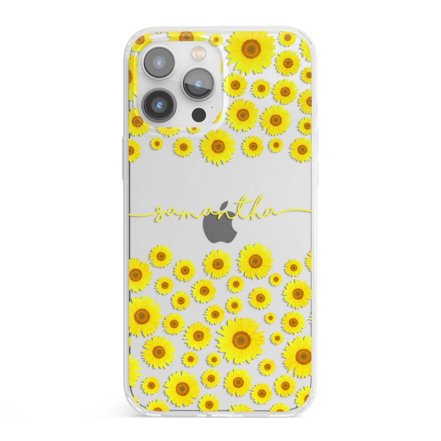 Personalised Sunflower iPhone 13 Pro Max Clear Bumper Case
