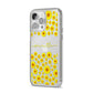 Personalised Sunflower iPhone 14 Pro Max Clear Tough Case Silver Angled Image