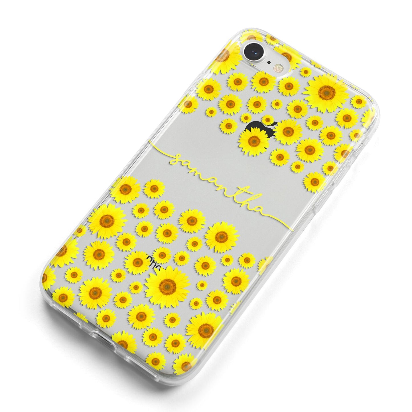 Personalised Sunflower iPhone 8 Bumper Case on Silver iPhone Alternative Image