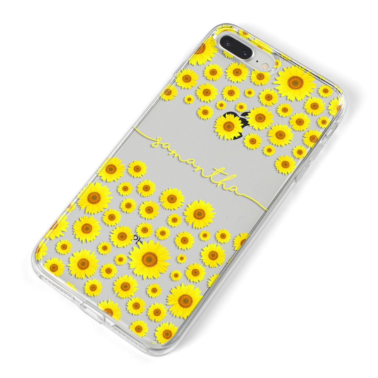 Personalised Sunflower iPhone 8 Plus Bumper Case on Silver iPhone Alternative Image