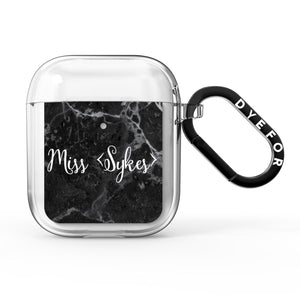Personalised Surname Marble AirPods Case
